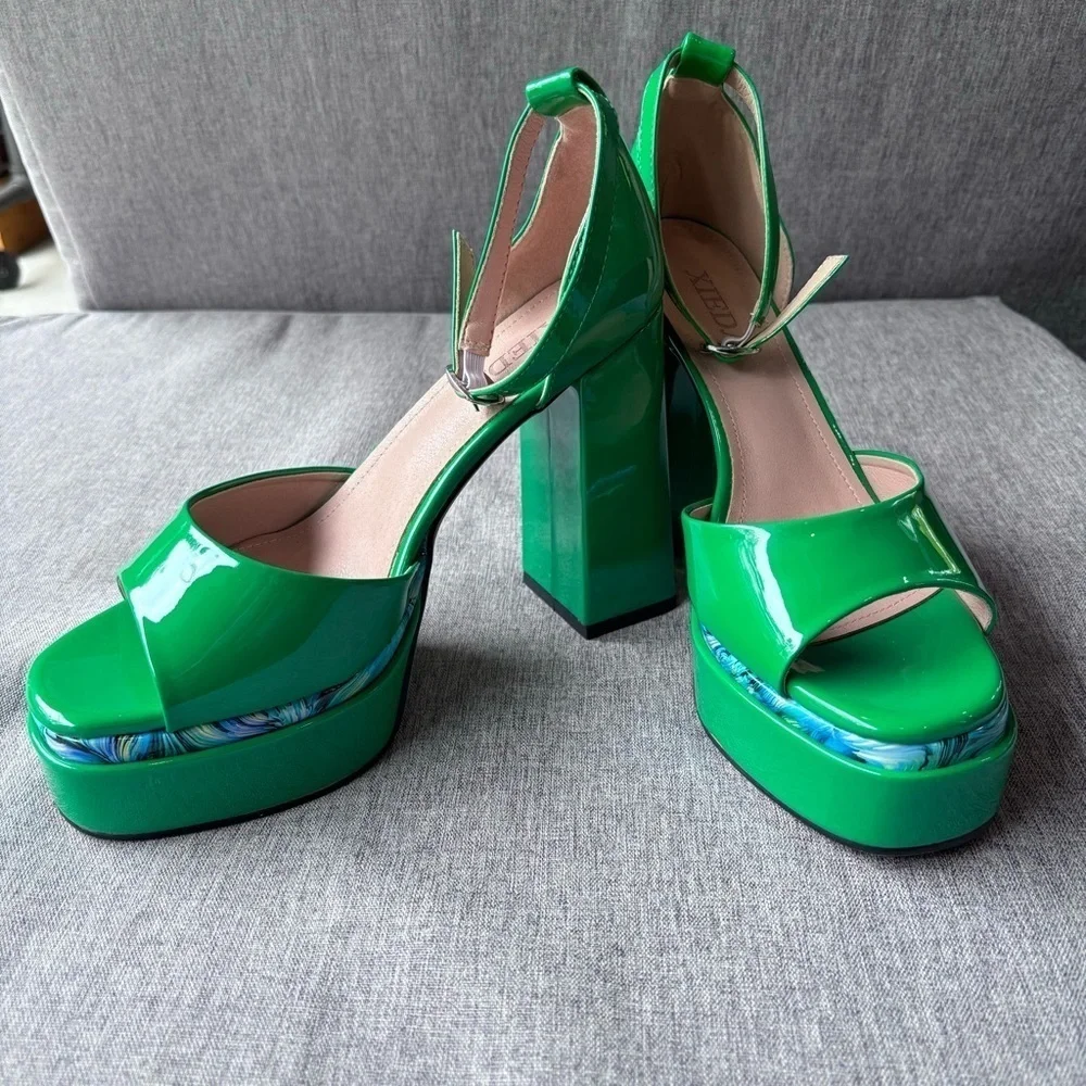 Hi-Lo High Heel Platform Pump Sandals, Size Eur 43, Size 10